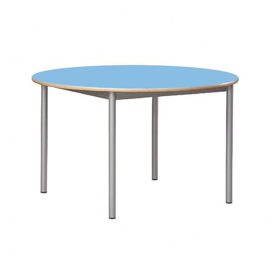 Circular student desk with metal structure
