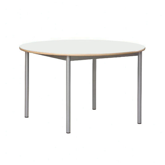 Circular student desk with metal structure