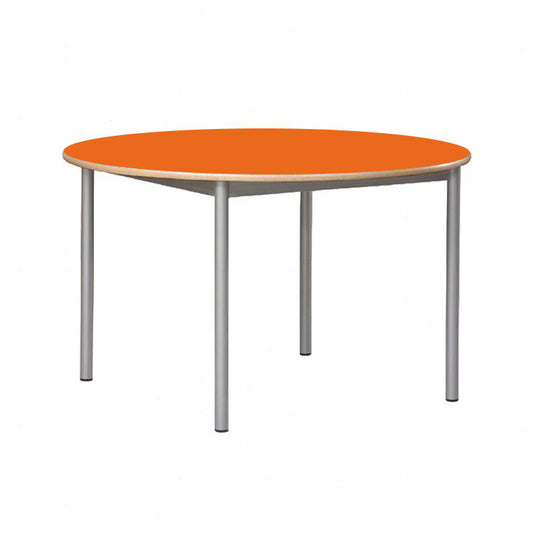 Circular student desk with metal structure