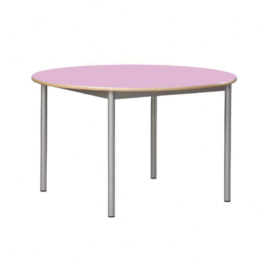 Circular student desk with metal structure
