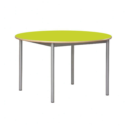 Circular student desk with metal structure
