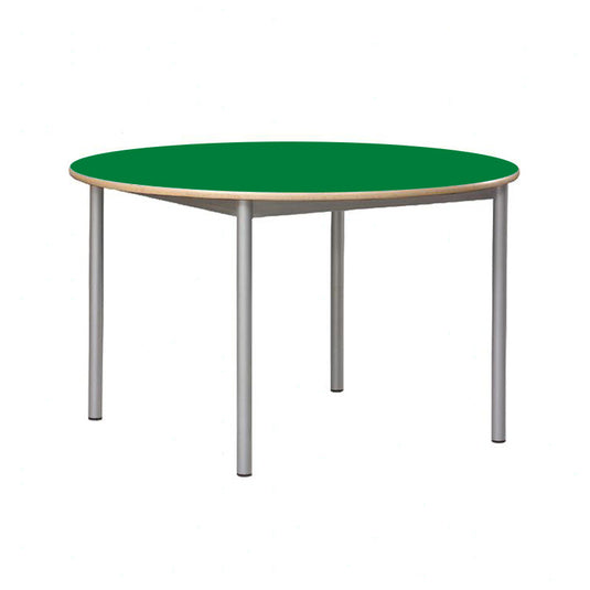 Circular student desk with metal structure