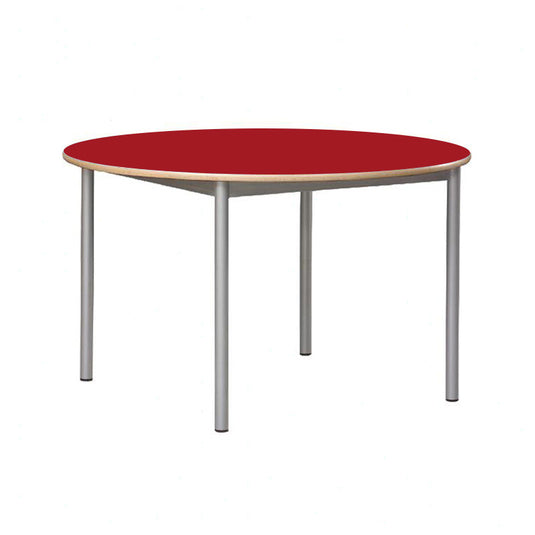 Circular student desk with metal structure