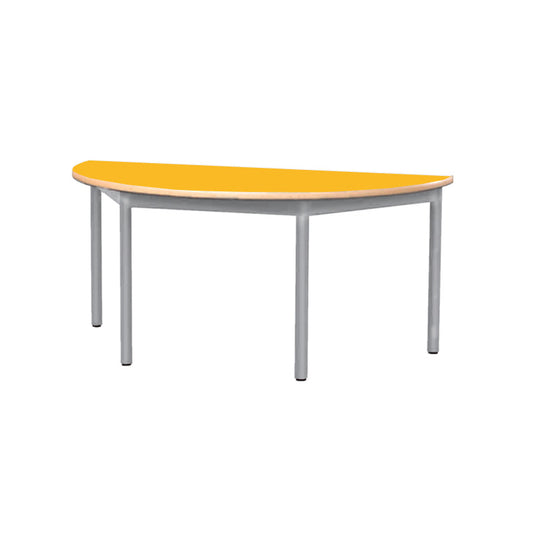 Pupitre de estudiante semicircular con estructura de metal