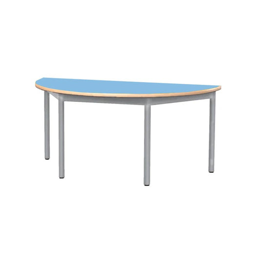 Pupitre de estudiante semicircular con estructura de metal