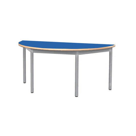 Pupitre de estudiante semicircular con estructura de metal