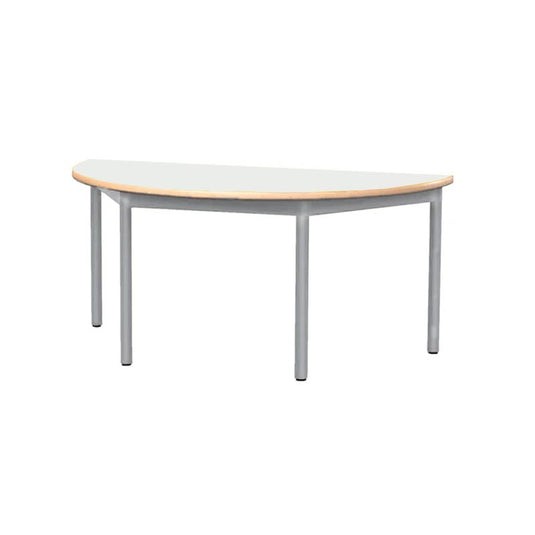 Pupitre de estudiante semicircular con estructura de metal