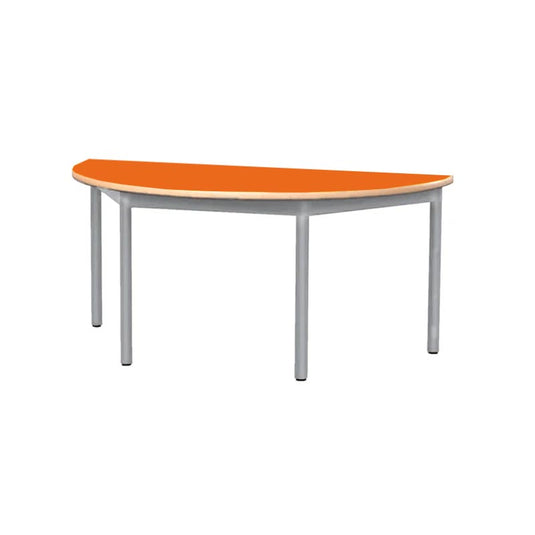 Pupitre de estudiante semicircular con estructura de metal