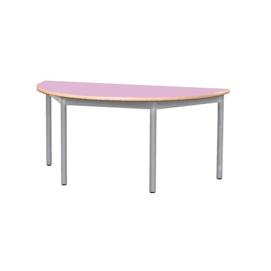 Pupitre de estudiante semicircular con estructura de metal