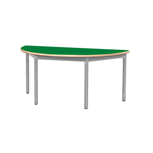 Pupitre de estudiante semicircular con estructura de metal