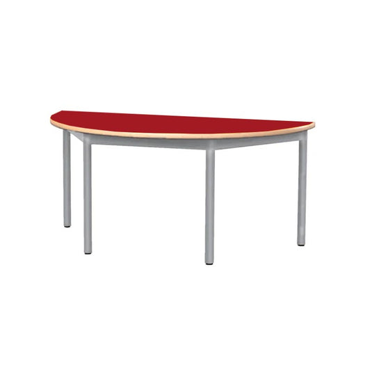 Pupitre de estudiante semicircular con estructura de metal