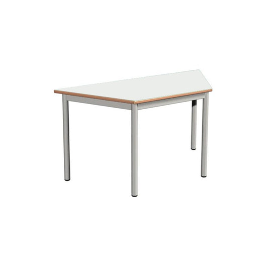Trapezoidal student desk with metal structure