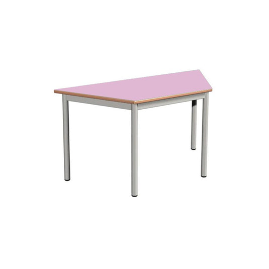 Trapezoidal student desk with metal structure