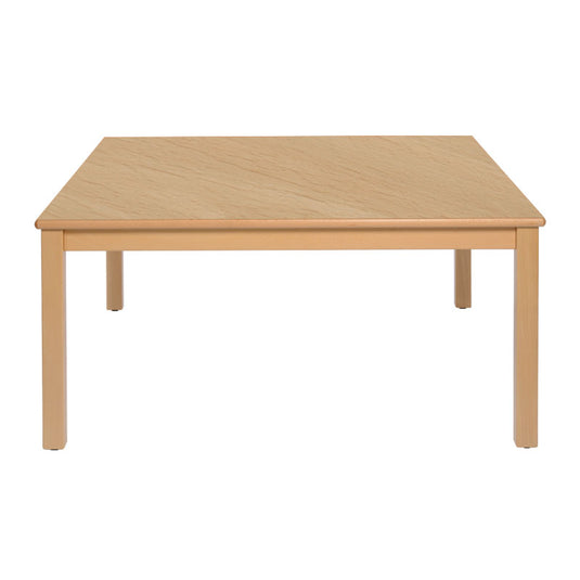 Mesa de grupo con estructura y patas de madera
