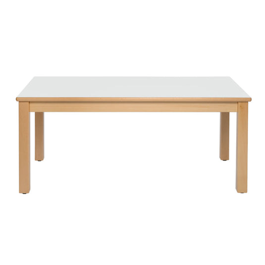 Mesa doble con estructura y patas de madera