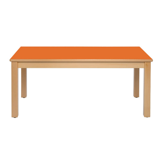 Mesa doble con estructura y patas de madera