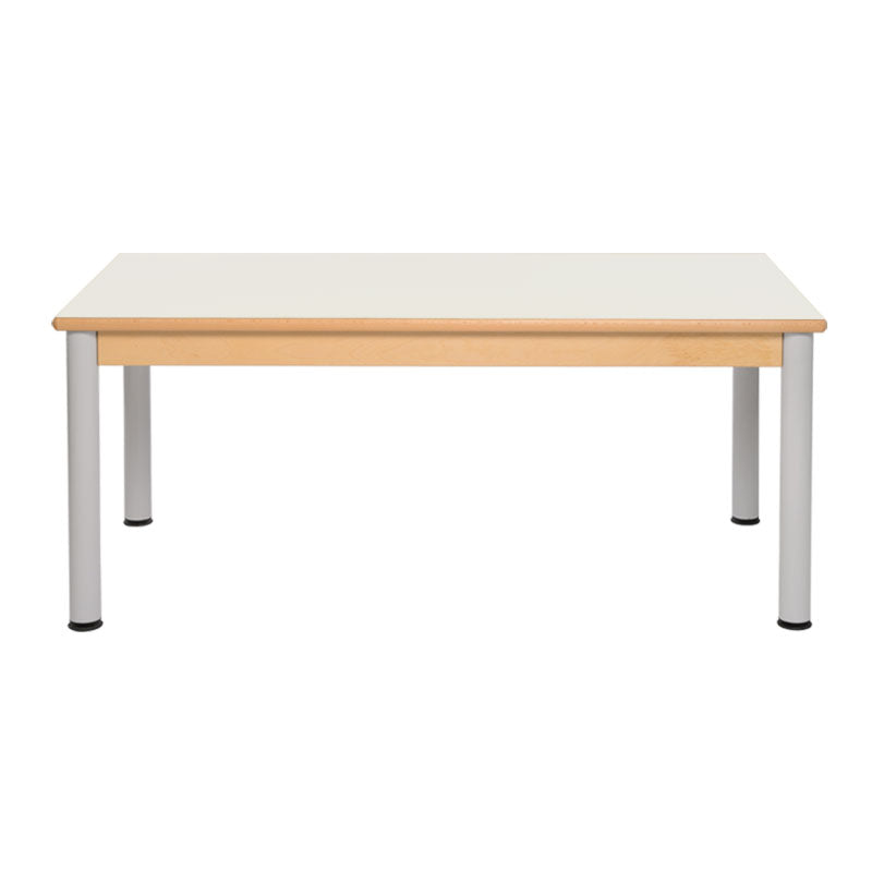 Load image into Gallery viewer, Double table with wooden structure and metal legs