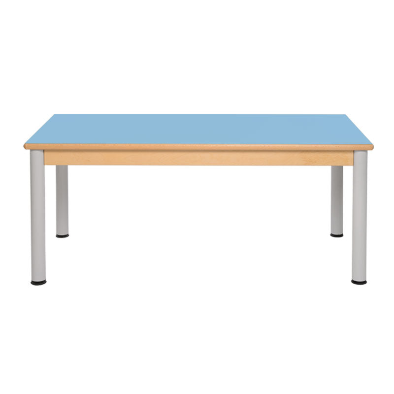 Load image into Gallery viewer, Double table with wooden structure and metal legs