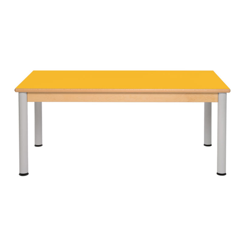 Load image into Gallery viewer, Double table with wooden structure and metal legs