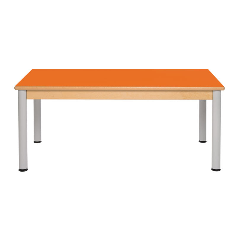 Load image into Gallery viewer, Double table with wooden structure and metal legs