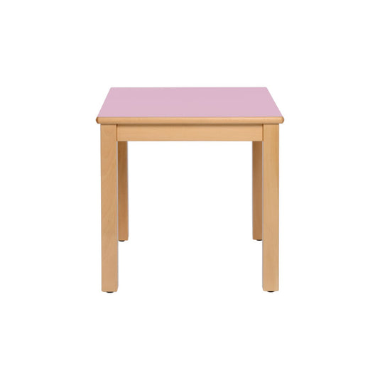 Mesa individual com estrutura e pernas em madeira