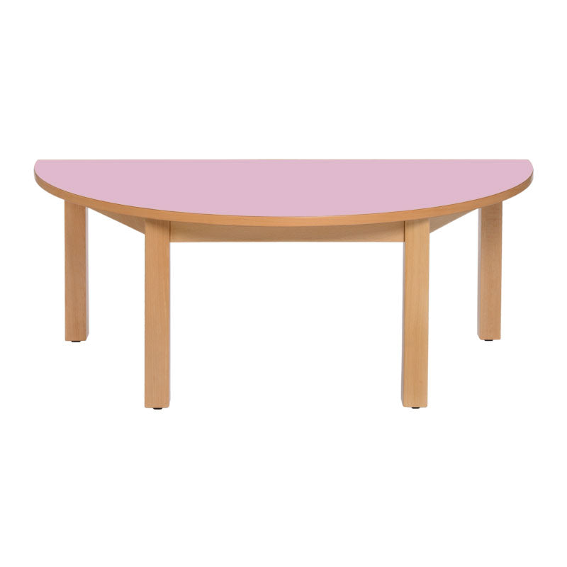 Load image into Gallery viewer, Semi-circular table with wooden structure and legs