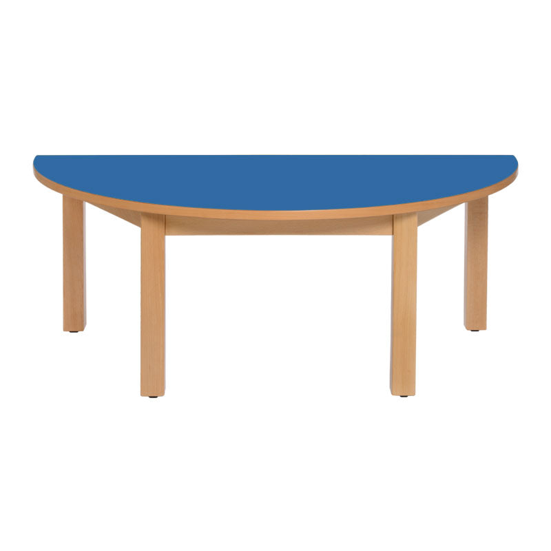 Load image into Gallery viewer, Semi-circular table with wooden structure and legs
