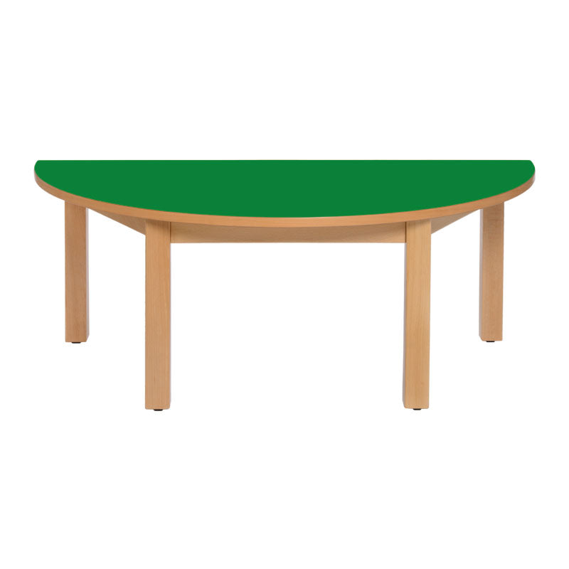 Load image into Gallery viewer, Semi-circular table with wooden structure and legs