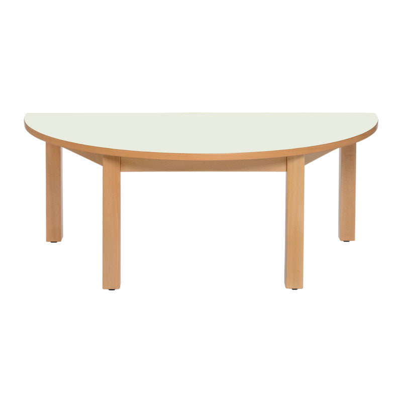 Load image into Gallery viewer, Semi-circular table with wooden structure and legs