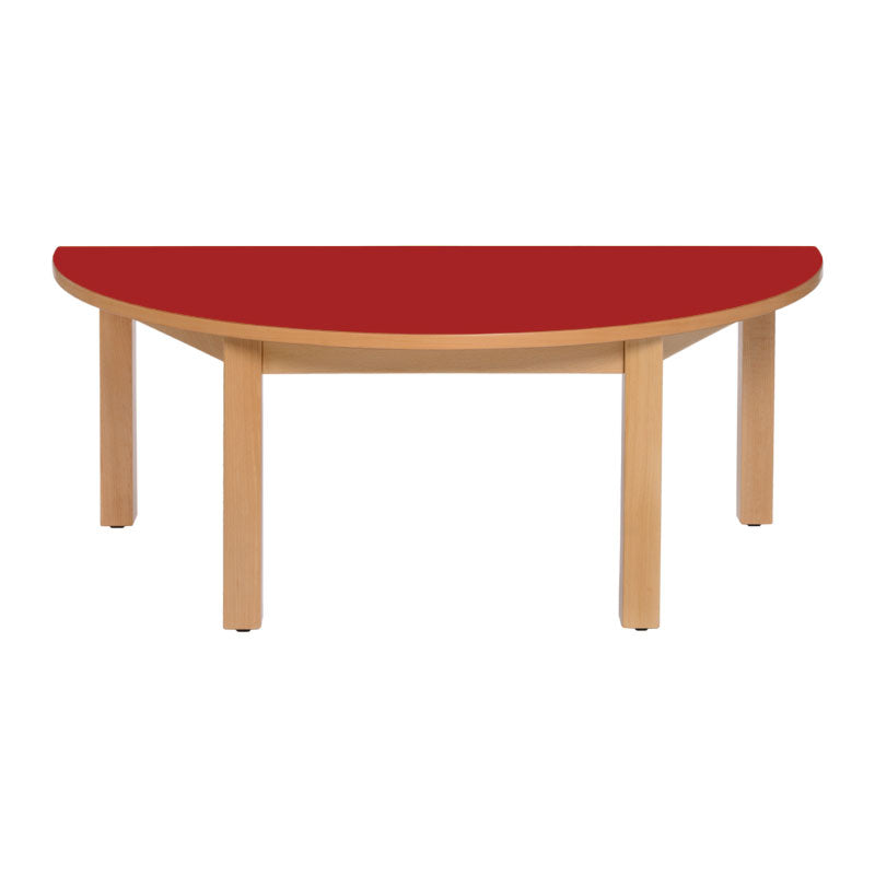 Load image into Gallery viewer, Semi-circular table with wooden structure and legs
