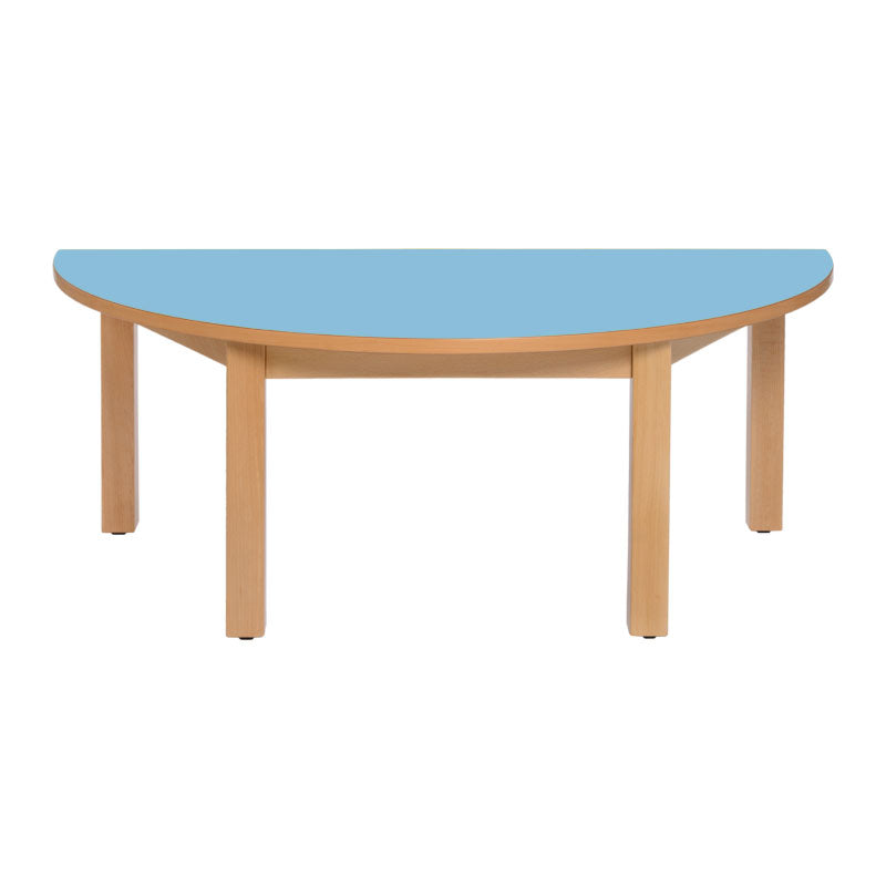 Load image into Gallery viewer, Semi-circular table with wooden structure and legs