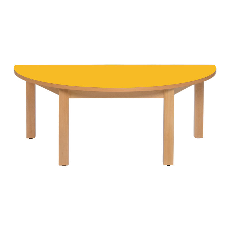 Load image into Gallery viewer, Semi-circular table with wooden structure and legs