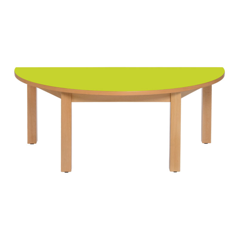 Load image into Gallery viewer, Semi-circular table with wooden structure and legs