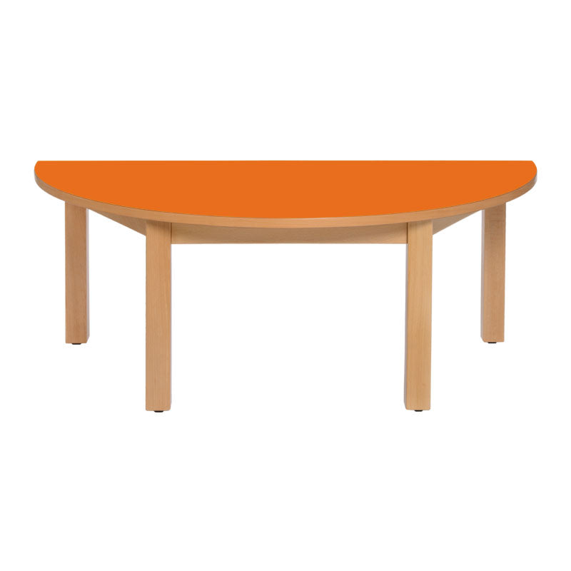 Load image into Gallery viewer, Semi-circular table with wooden structure and legs