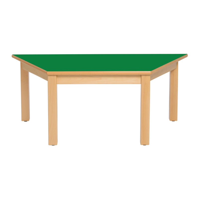 Load image into Gallery viewer, Trapezoidal table with wooden structure and wooden legs