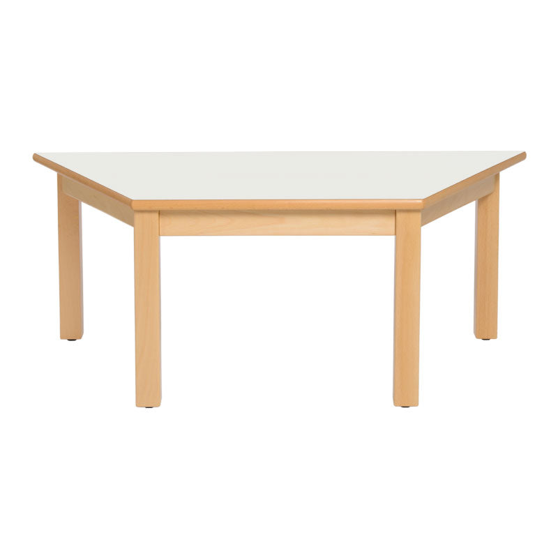 Load image into Gallery viewer, Trapezoidal table with wooden structure and wooden legs