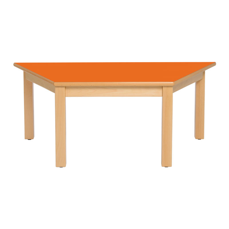 Load image into Gallery viewer, Trapezoidal table with wooden structure and wooden legs