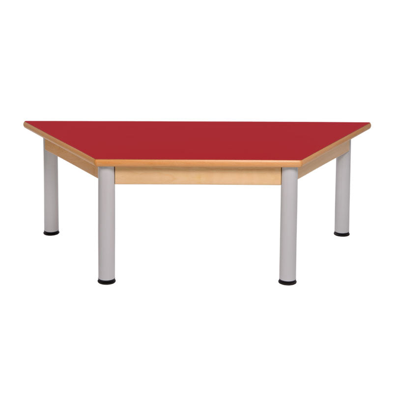 Load image into Gallery viewer, Trapezoidal table with wooden structure and metal legs