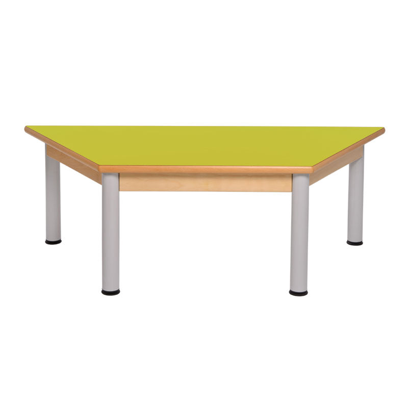 Load image into Gallery viewer, Trapezoidal table with wooden structure and metal legs