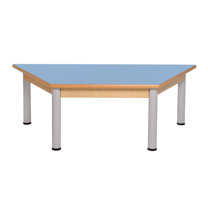 Load image into Gallery viewer, Trapezoidal table with wooden structure and metal legs