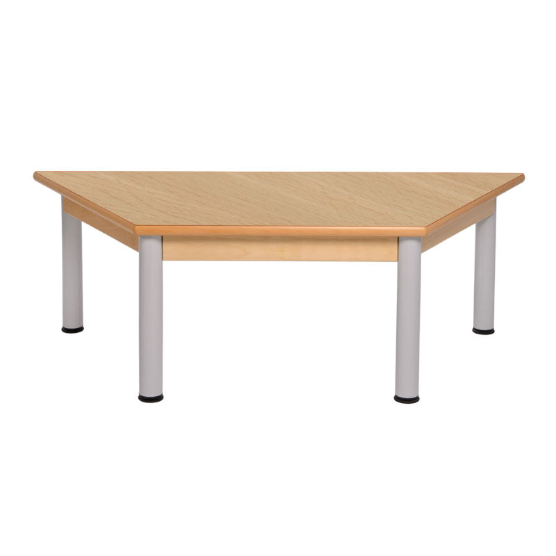 Load image into Gallery viewer, Trapezoidal table with wooden structure and metal legs