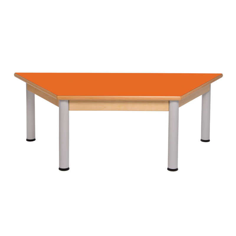 Load image into Gallery viewer, Trapezoidal table with wooden structure and metal legs
