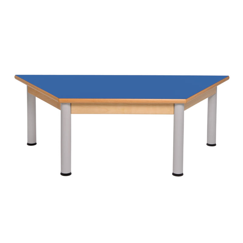 Load image into Gallery viewer, Trapezoidal table with wooden structure and metal legs
