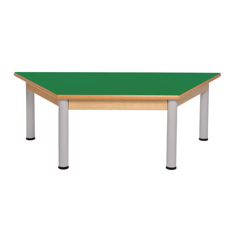 Load image into Gallery viewer, Trapezoidal table with wooden structure and metal legs