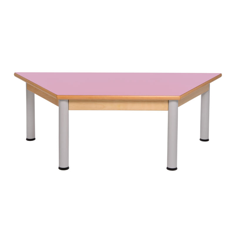 Load image into Gallery viewer, Trapezoidal table with wooden structure and metal legs