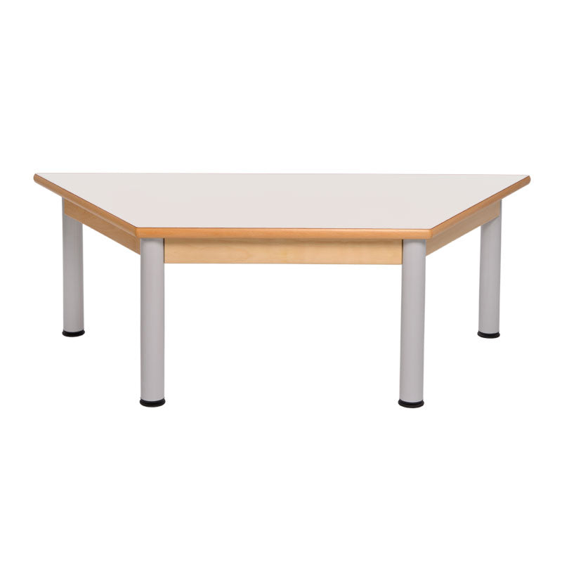 Load image into Gallery viewer, Trapezoidal table with wooden structure and metal legs