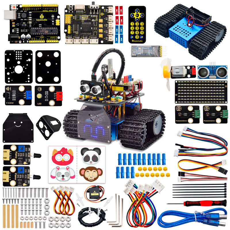 Load image into Gallery viewer, Mini Tank DIY V3.0 STEAM Arduino Keyestudio