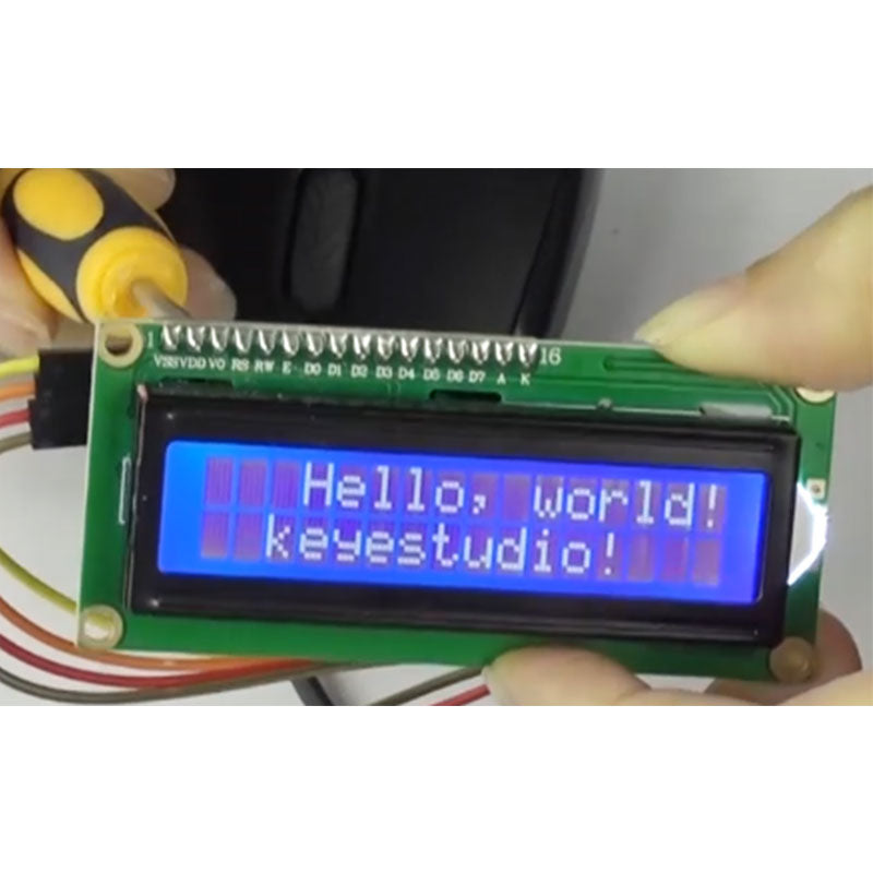 Carregar imagem para visualizador de galeria, Módulo display LCD 16X02 I2C para Arduino Keyestudio