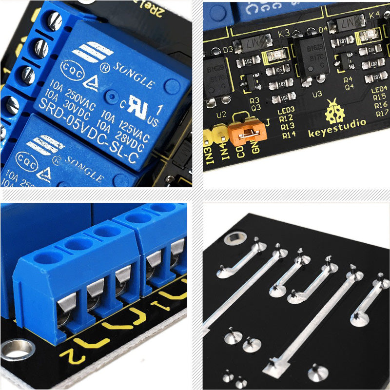 Cargue la imagen en el visor de la galería, Módulo de relé de 4 canales de 5V para Arduino Keyestudio
