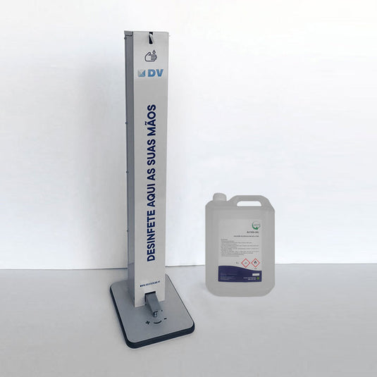 Pack Dispensador de Pedal + Álcool Gel 5L